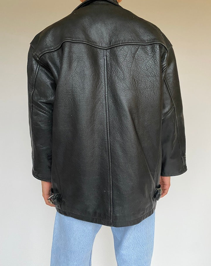 VINTAGE BLACK LEATHER JACKET 1001-2