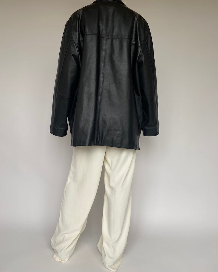 VINTAGE BLACK LEATHER JACKET 1051-2