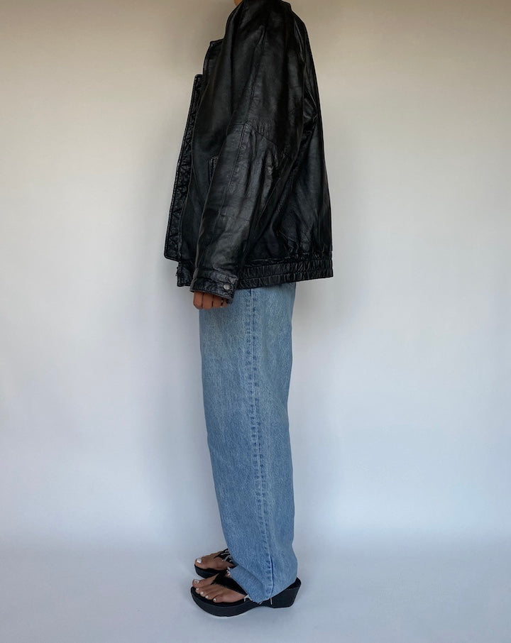 VINTAGE BLACK LEATHER JACKET 1059-3