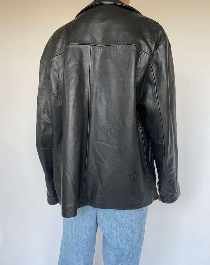 VINTAGE BLACK LEATHER JACKET 1063-2