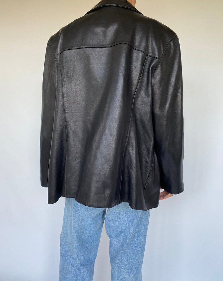 VINTAGE BLACK LEATHER JACKET 1080-2