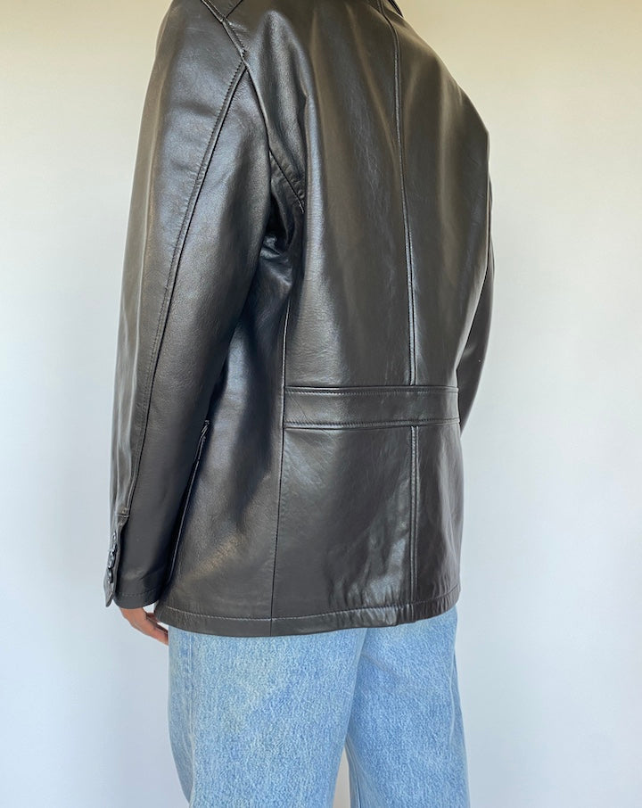 VINTAGE BLACK LEATHER JACKET 1148-4