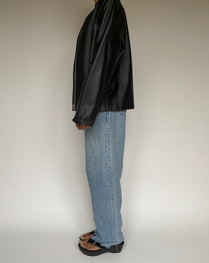VINTAGE BLACK LEATHER JACKET 1203-3