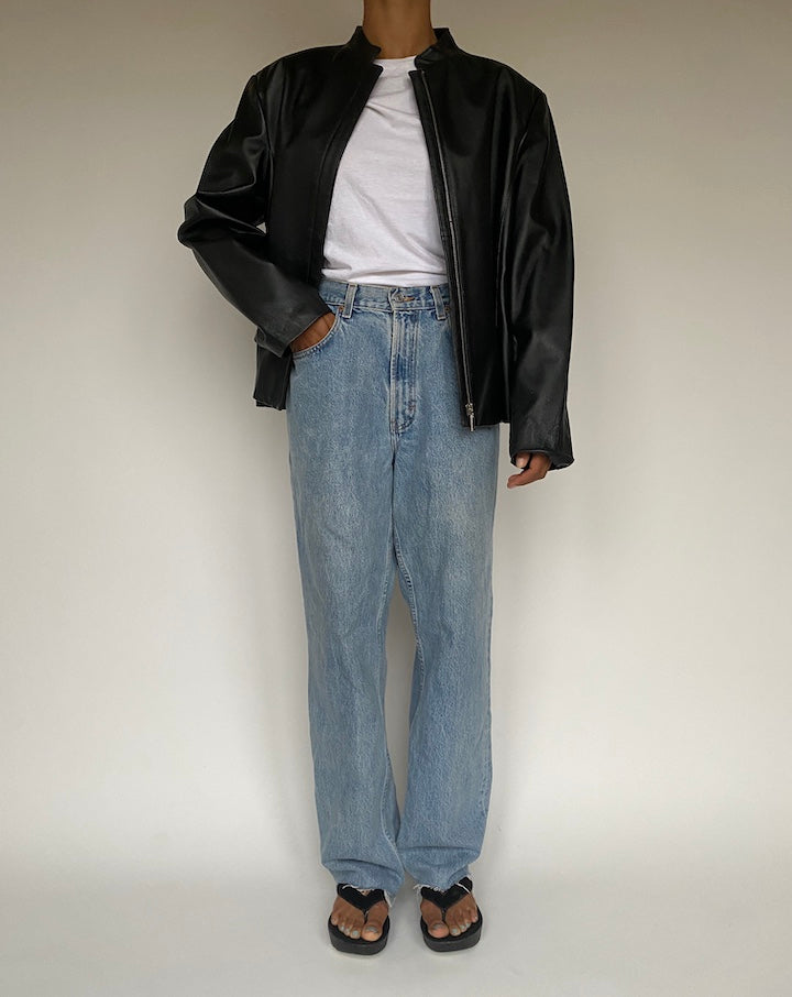 VINTAGE BLACK LEATHER JACKET 1203-4