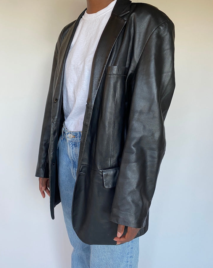 VINTAGE BLACK LEATHER JACKET 1289-2