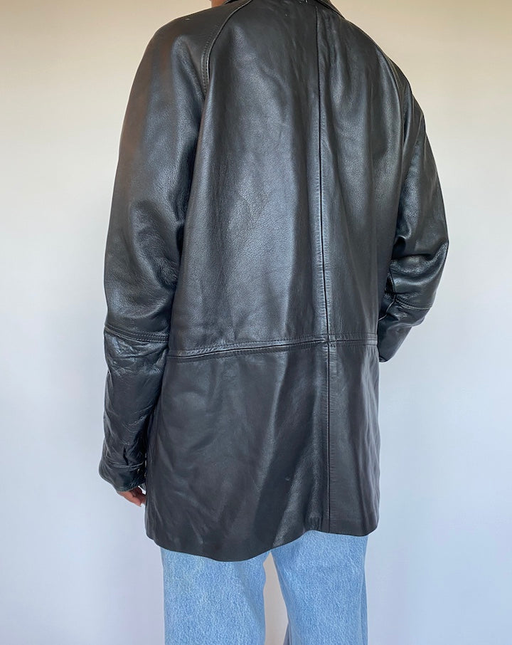 VINTAGE BLACK LEATHER JACKET 1296-2