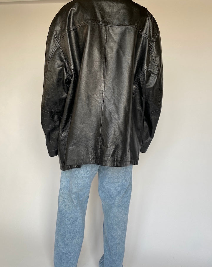 VINTAGE BLACK LEATHER JACKET 1388-2