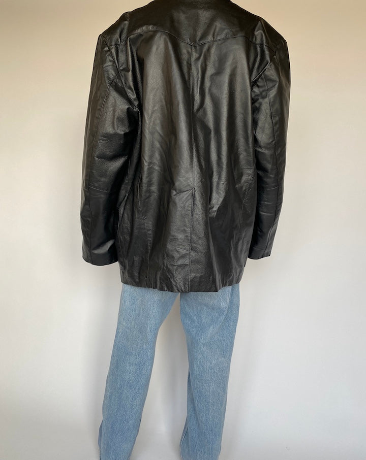 VINTAGE BLACK LEATHER JACKET 1390-2