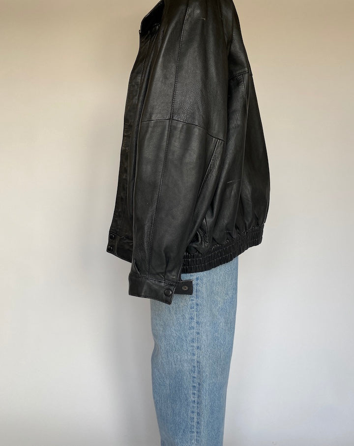 VINTAGE BLACK LEATHER JACKET 1391-3