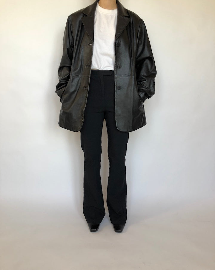 VINTAGE BLACK LEATHER JACKET 342
