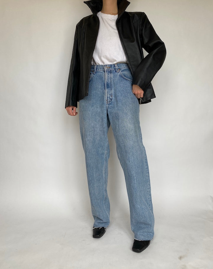 VINTAGE BLACK LEATHER JACKET 460 -2