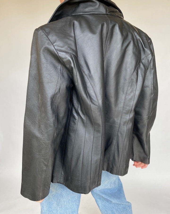 VINTAGE BLACK LEATHER JACKET 460
