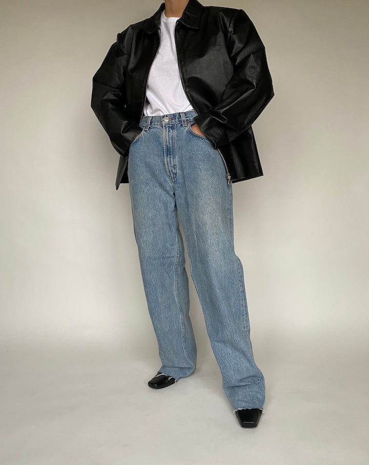 VINTAGE BLACK LEATHER JACKET 515-4