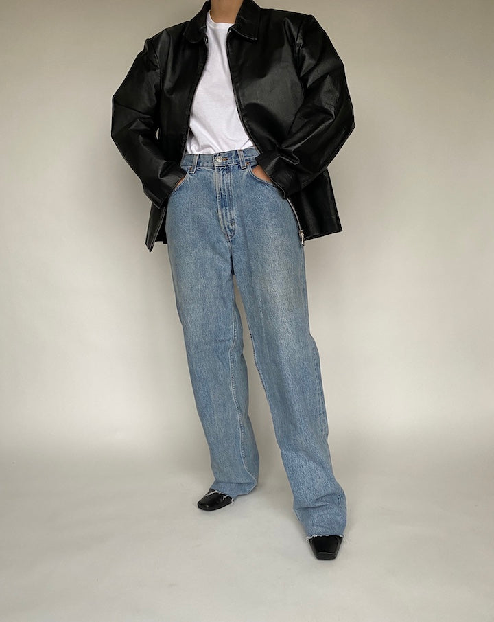 VINTAGE BLACK LEATHER JACKET 515-5