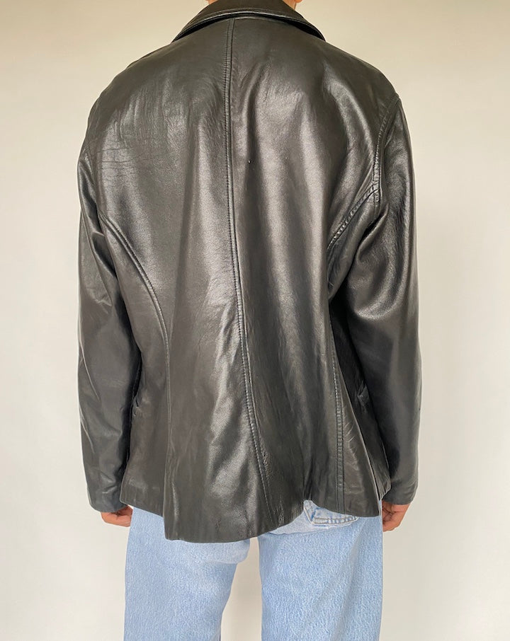 VINTAGE BLACK LEATHER JACKET 791-2