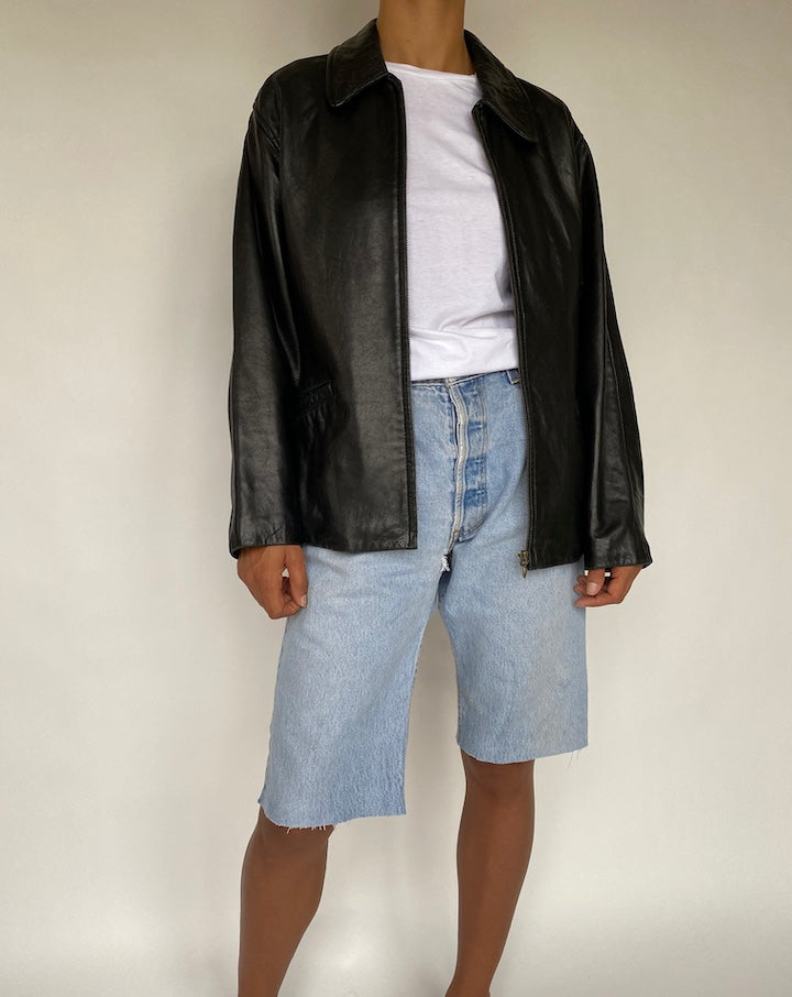 VINTAGE BLACK LEATHER JACKET 791-3