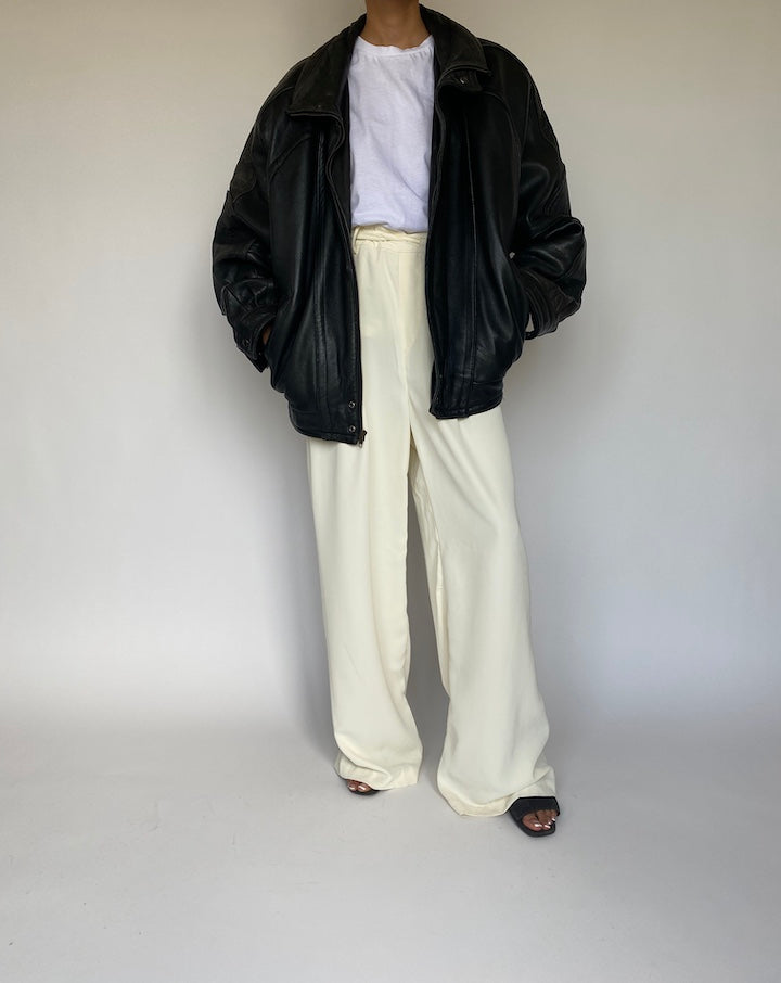 VINTAGE BLACK LEATHER JACKET 872-4