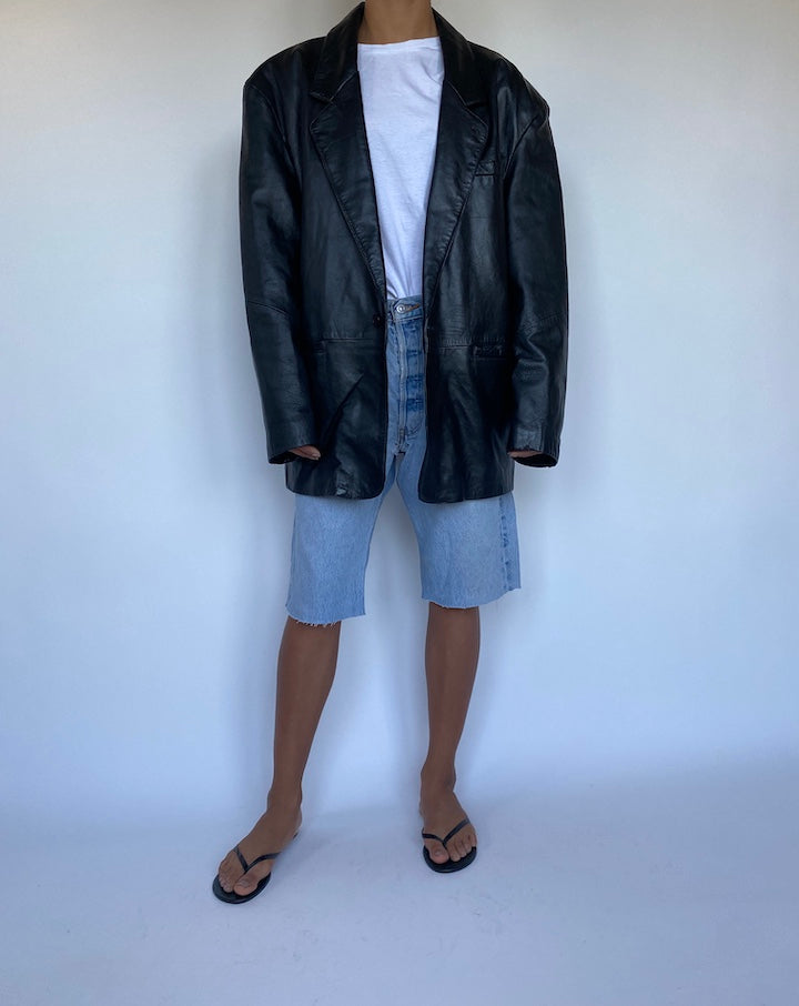 VINTAGE BLACK LEATHER JACKET 901-3