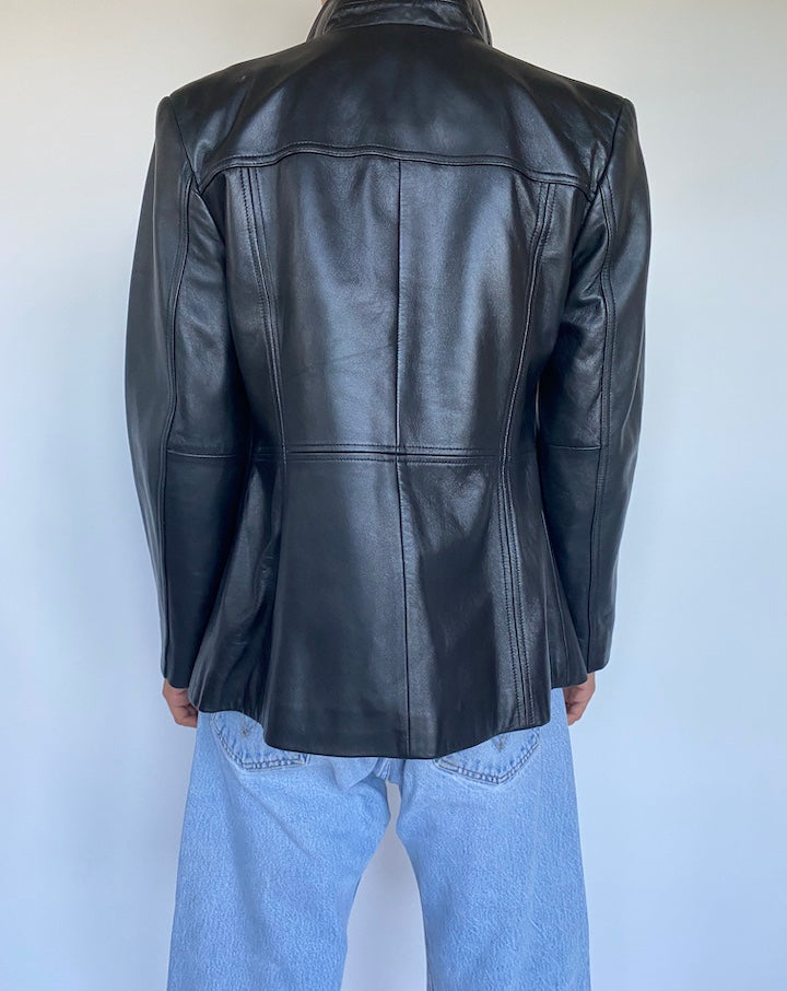 VINTAGE BLACK LEATHER JACKET 903-2