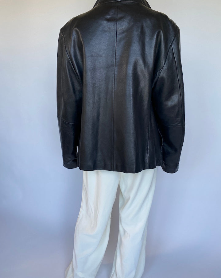 VINTAGE BLACK LEATHER JACKET 945-2