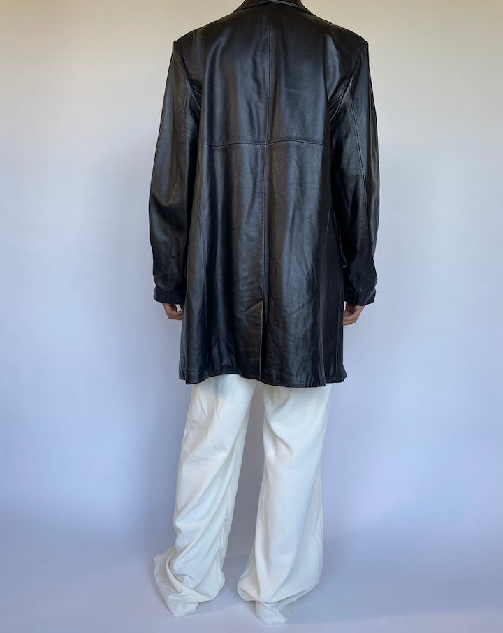 VINTAGE BLACK LEATHER JACKET 949-2