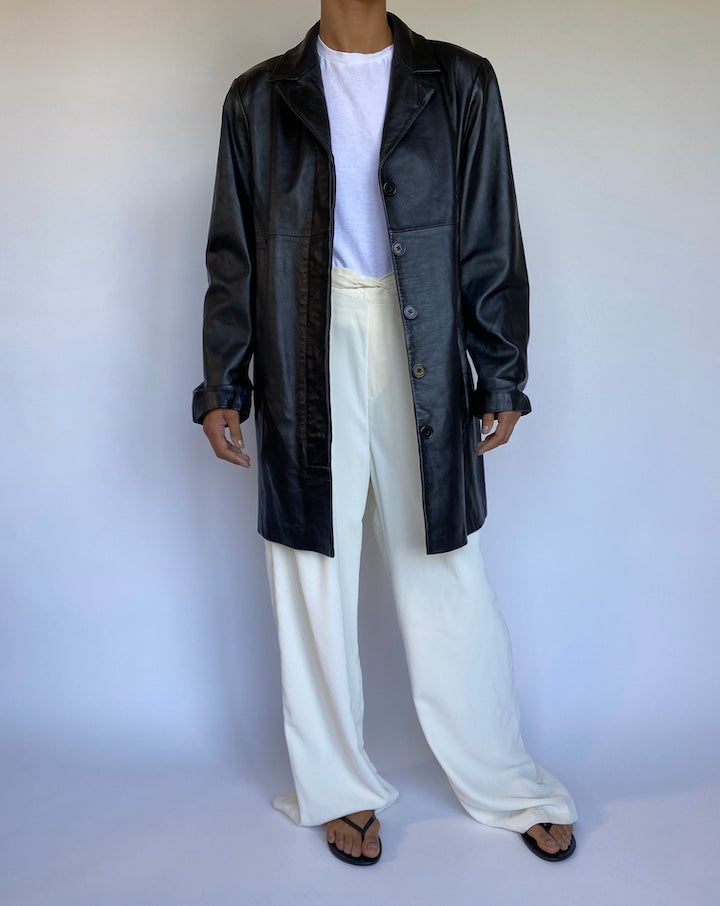 VINTAGE BLACK LEATHER JACKET 949-3