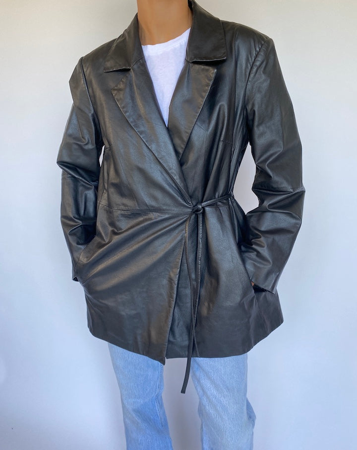 VINTAGE BLACK LEATHER JACKET 972-2