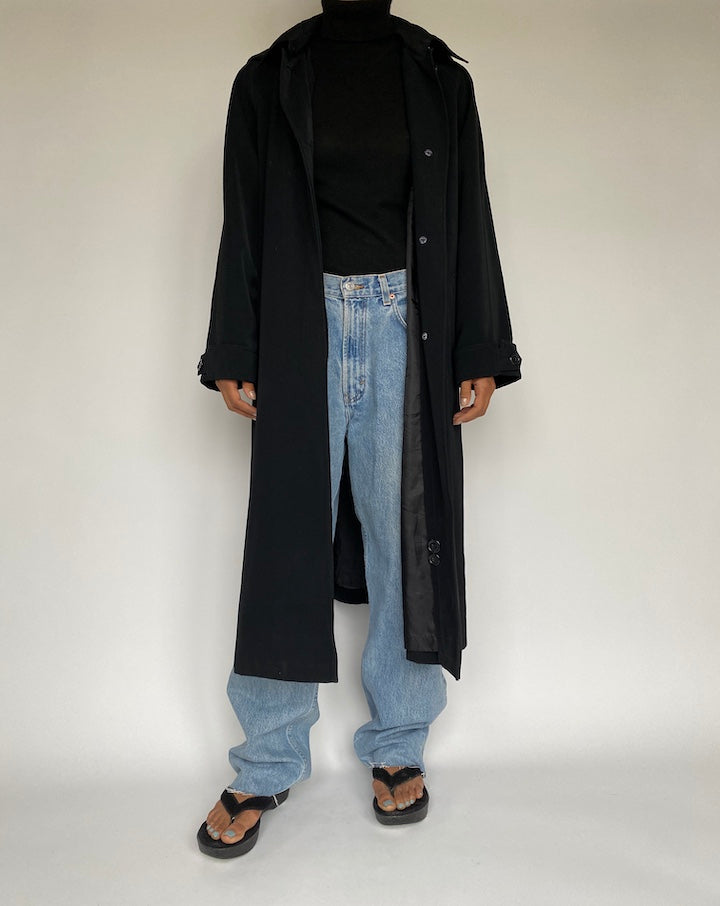 VINTAGE BLACK LONG COAT 1449-4