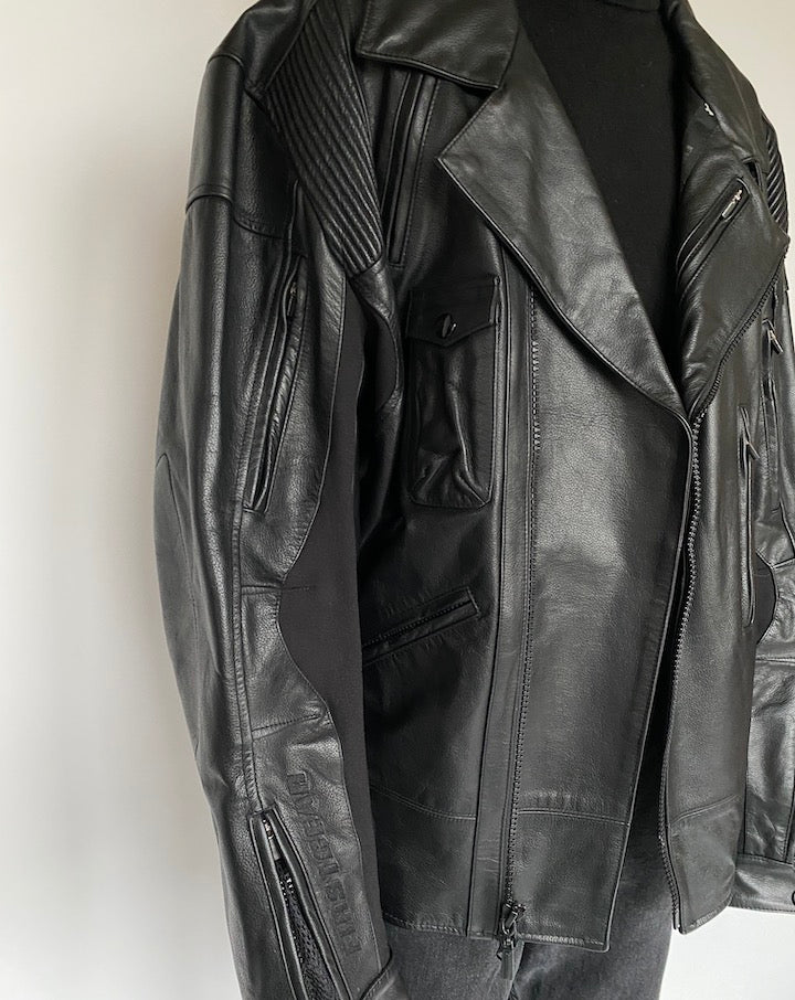 VINTAGE BLACK MOTORCYCLE JACKET 1435-3