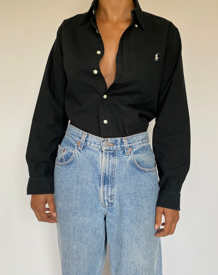 VINTAGE BLACK RALPH LAUREN SHIRT 1407-2