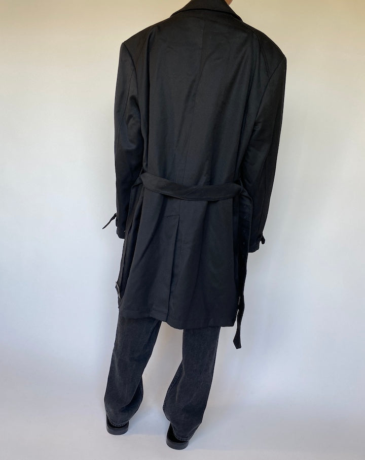 VINTAGE BLACK TRENCH COAT 1501-2
