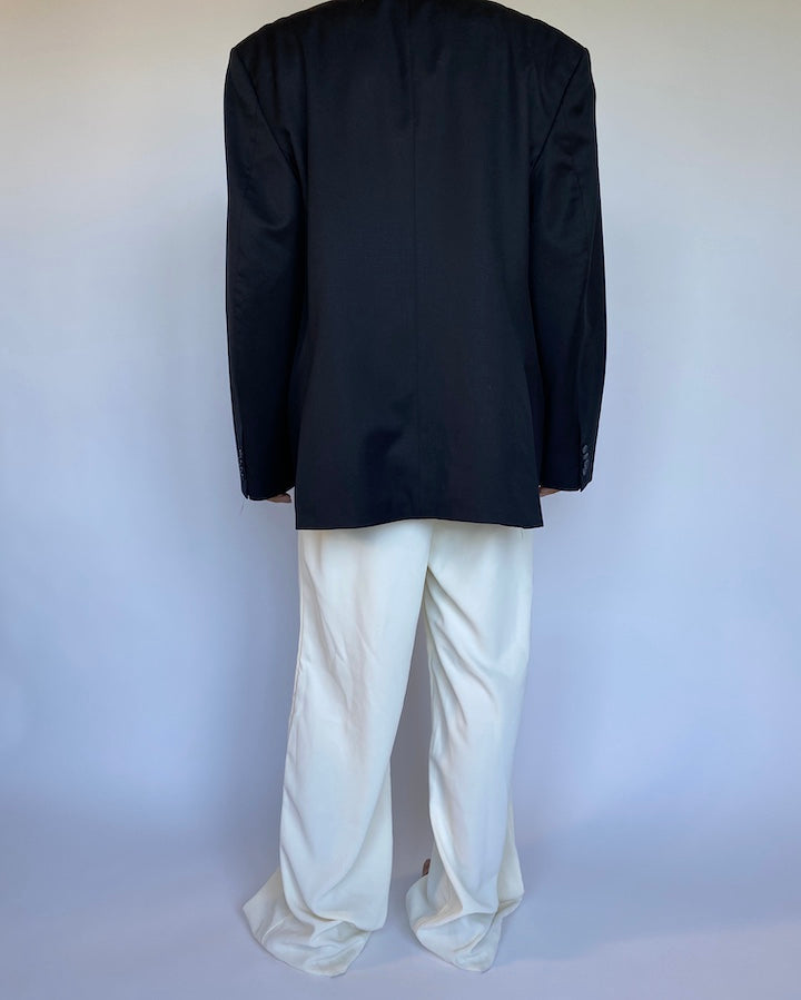 VINTAGE BLACK WOOL BLAZER 944-2