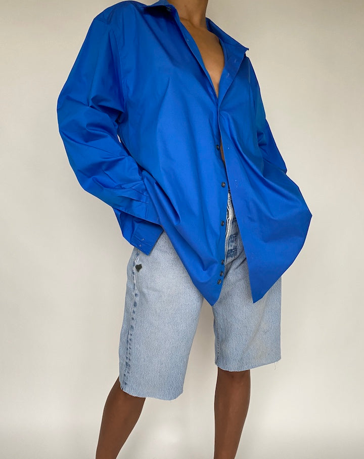 VINTAGE BLUE OVERSIZED SHIRT 782-3