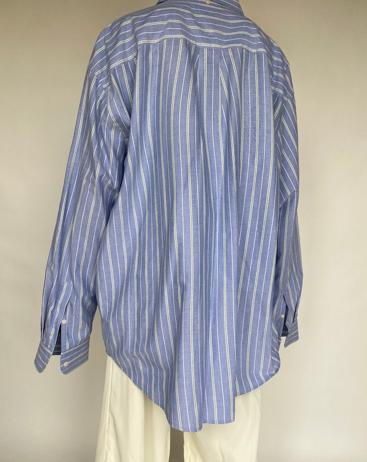VINTAGE BLUE STRIPED BUTTON DOWN SHIRT 641-2
