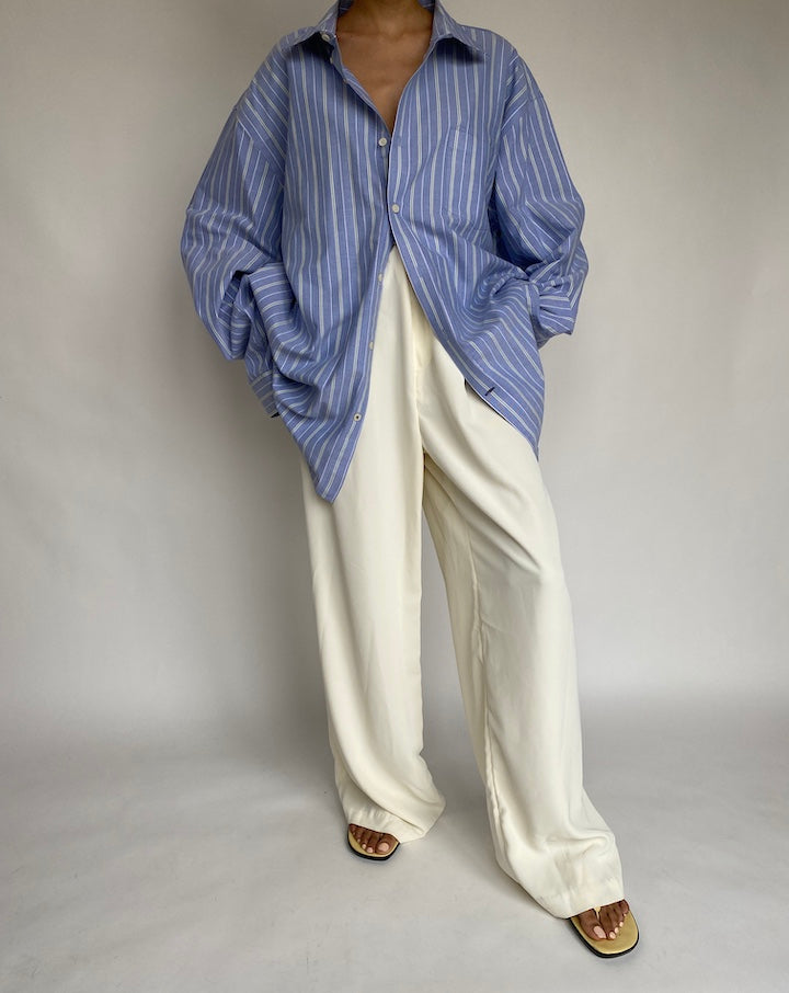 VINTAGE BLUE STRIPED BUTTON DOWN SHIRT 641
