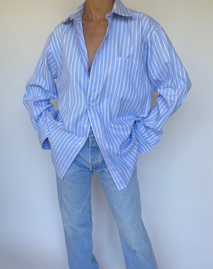 VINTAGE BLUE STRIPED SHIRT 100