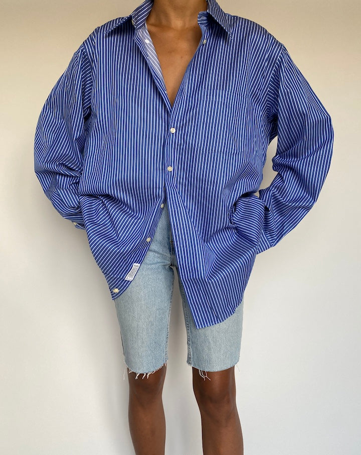 VINTAGE BLUE STRIPED SHIRT 1378-2