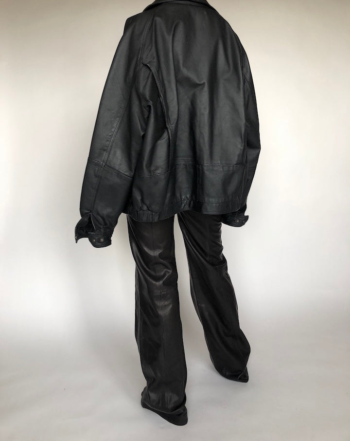 VINTAGE BOXY LEATHER JACKET 147-2