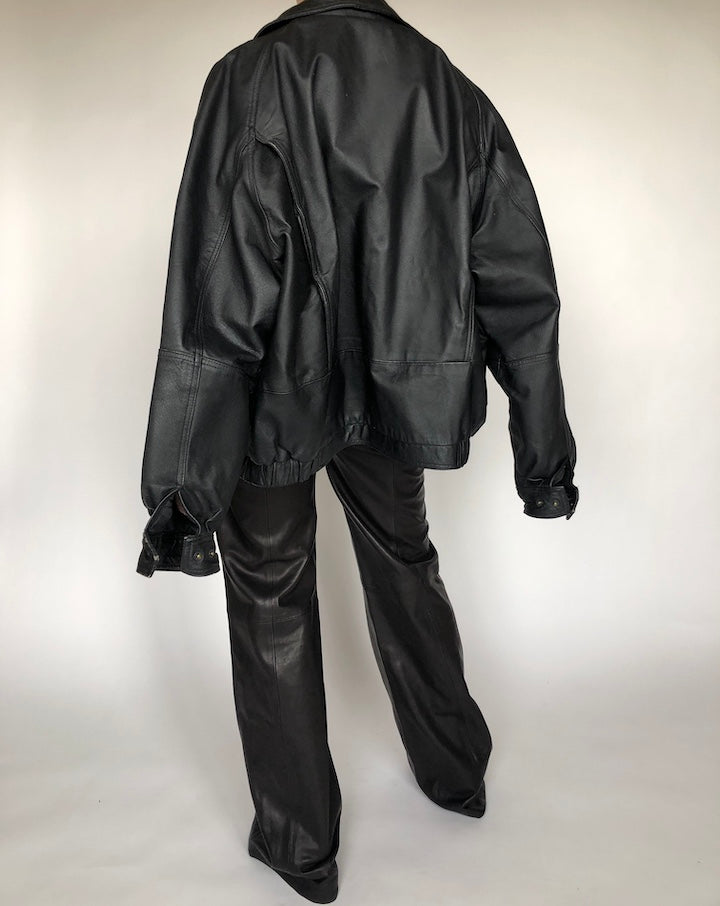 VINTAGE BOXY LEATHER JACKET 147-3