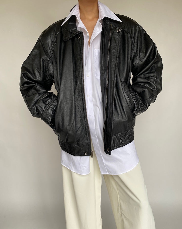 VINTAGE BOXY LEATHER JACKET 638-4