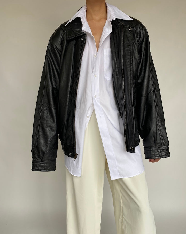 VINTAGE BOXY LEATHER JACKET 638-5