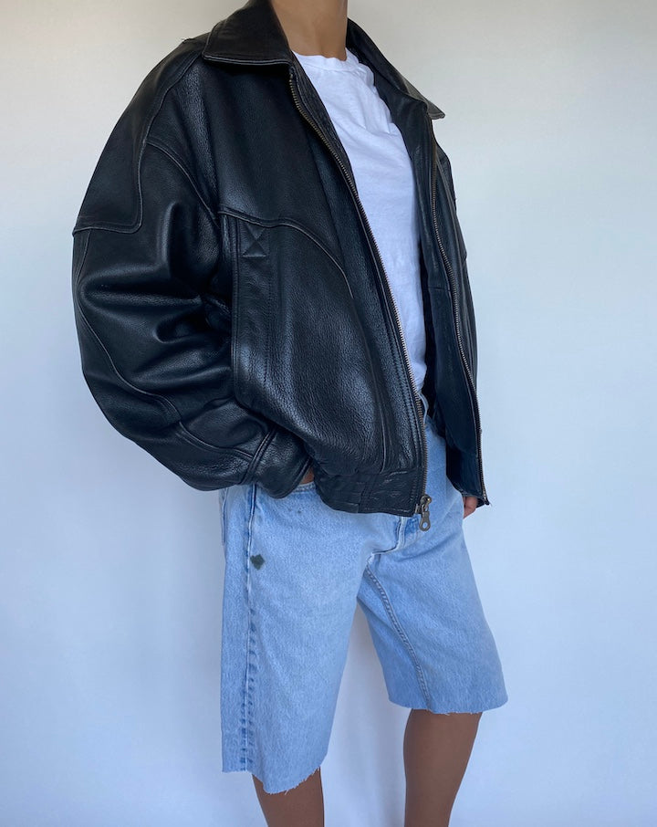 VINTAGE BOXY LEATHER JACKET 904-3