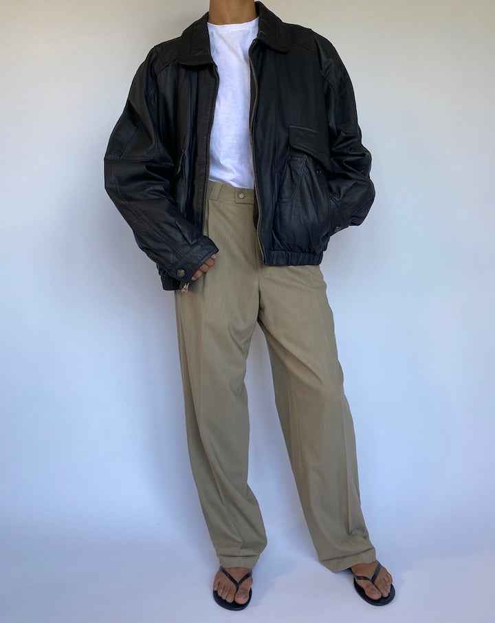 VINTAGE BOXY LEATHER JACKET 965-3