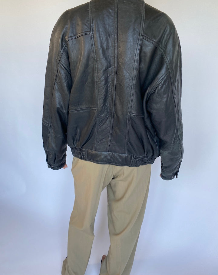 VINTAGE BOXY LEATHER JACKET 967-2