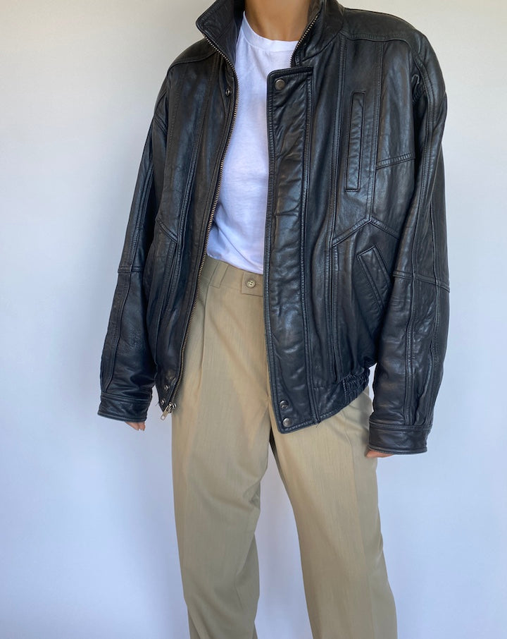 VINTAGE BOXY LEATHER JACKET 967-3