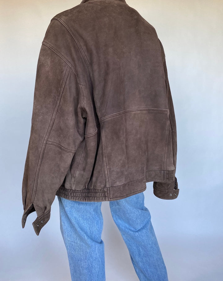VINTAGE BOXY SUEDE LEATHER JACKET 493-4