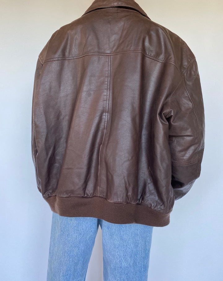 VINTAGE BROWN LEATHER JACKET 1135-3