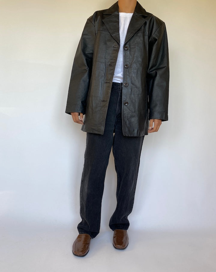 VINTAGE BROWN LEATHER JACKET 1494-3