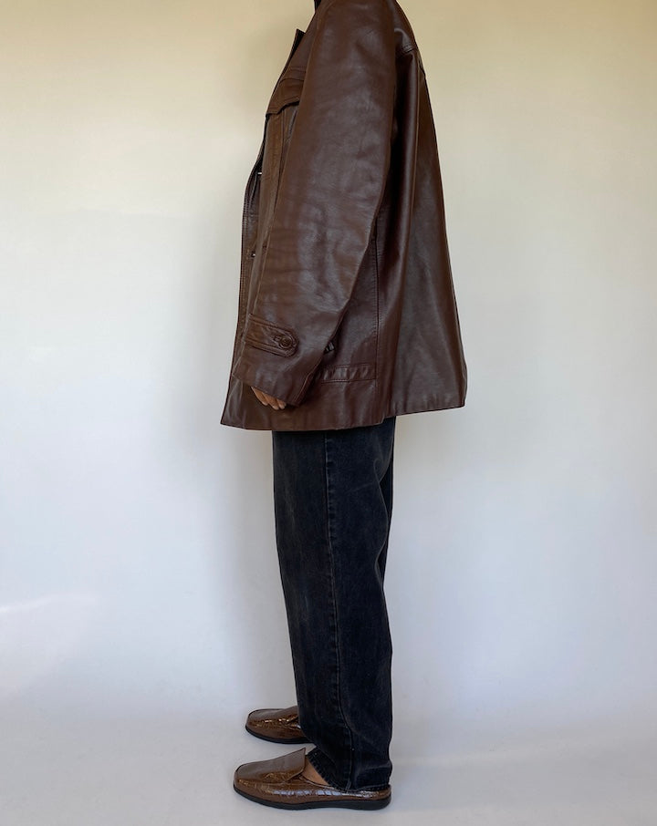 VINTAGE BROWN LEATHER JACKET 1515-3
