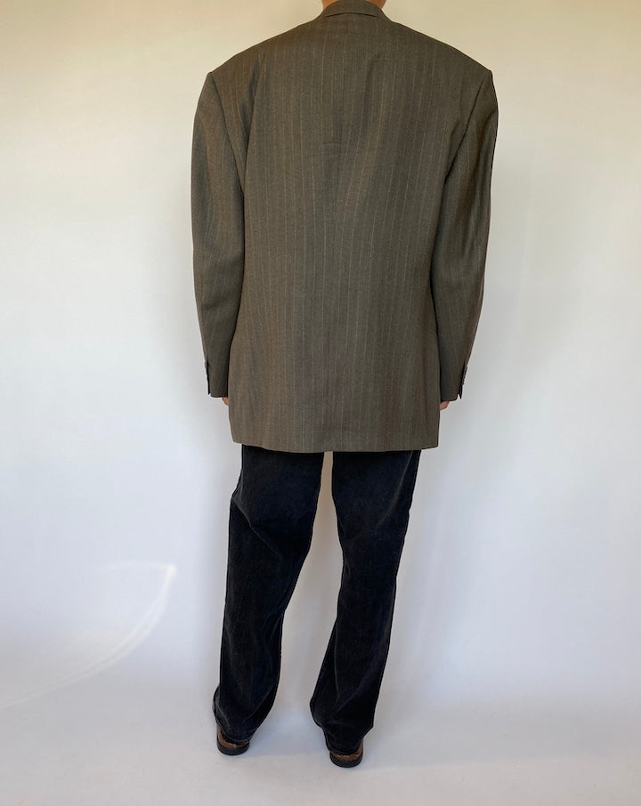 VINTAGE BROWN PINSTRIPED BLAZER 1511-2